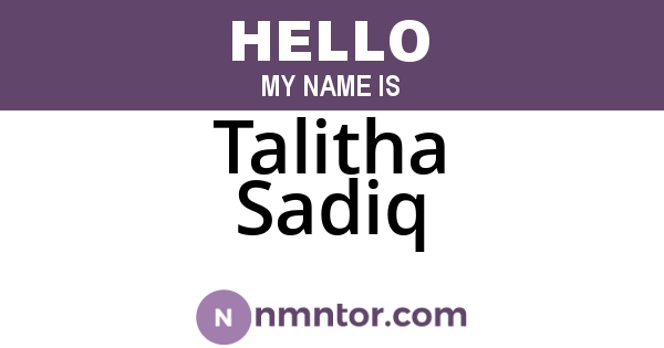 Talitha Sadiq