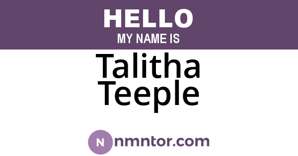 Talitha Teeple