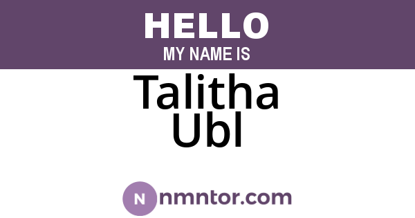 Talitha Ubl