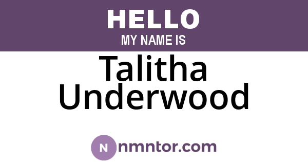 Talitha Underwood