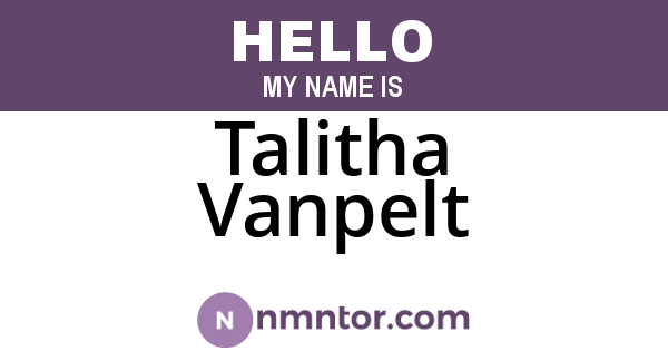 Talitha Vanpelt