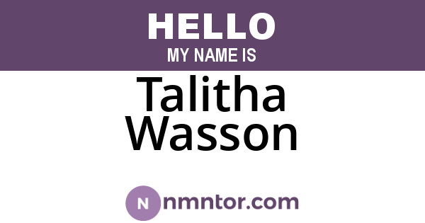 Talitha Wasson