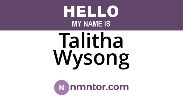 Talitha Wysong