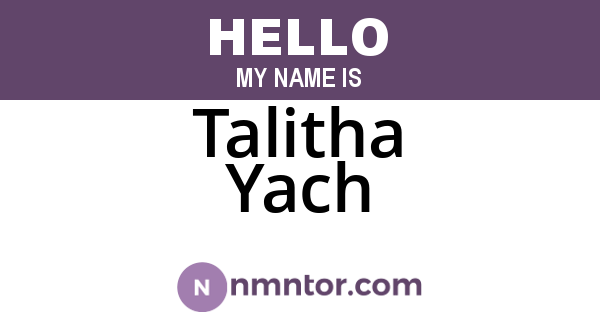 Talitha Yach