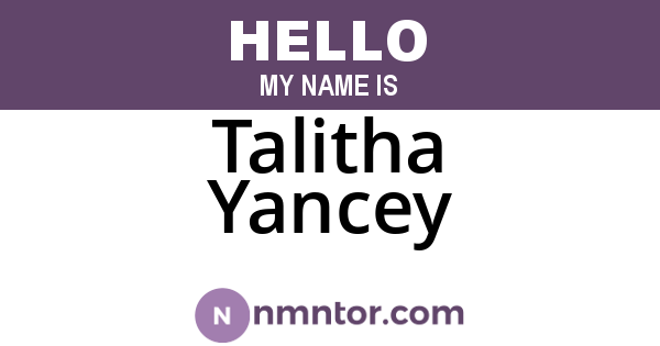 Talitha Yancey