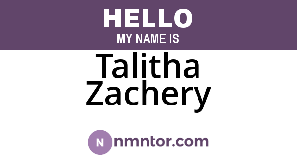 Talitha Zachery