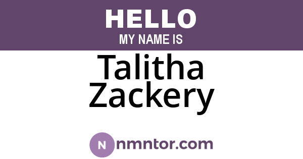 Talitha Zackery