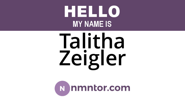 Talitha Zeigler