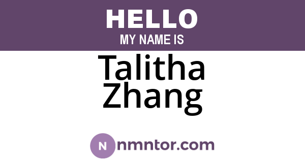 Talitha Zhang