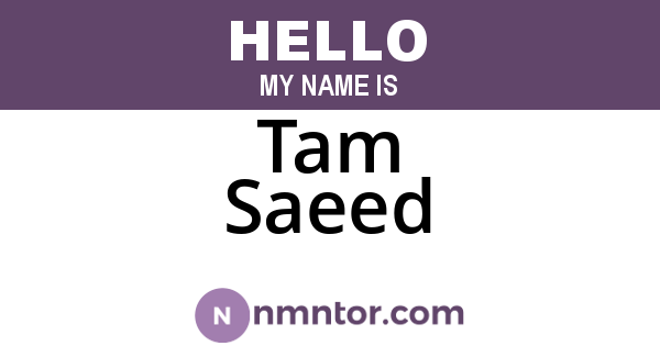 Tam Saeed