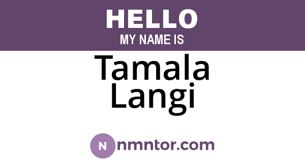 Tamala Langi