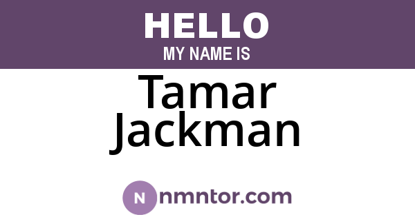 Tamar Jackman
