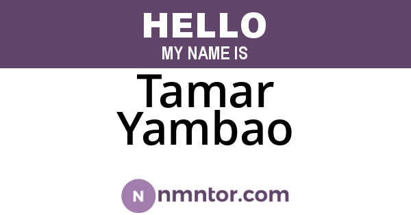Tamar Yambao