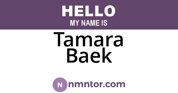 Tamara Baek