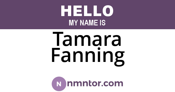 Tamara Fanning