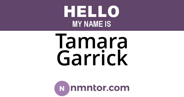 Tamara Garrick