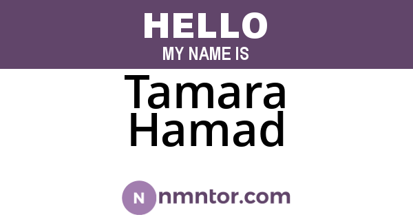 Tamara Hamad