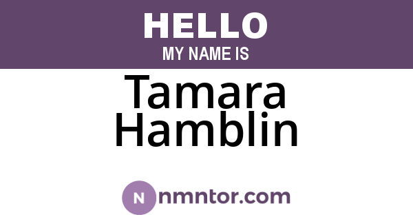 Tamara Hamblin