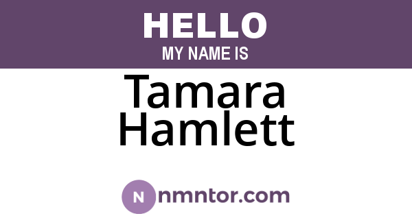 Tamara Hamlett