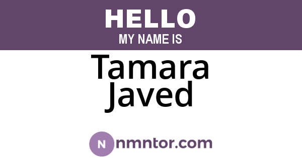 Tamara Javed