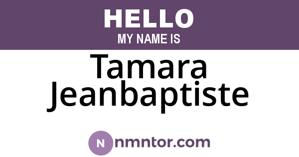 Tamara Jeanbaptiste