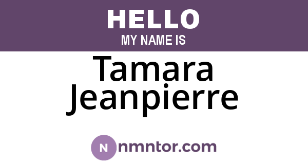 Tamara Jeanpierre