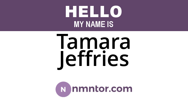 Tamara Jeffries