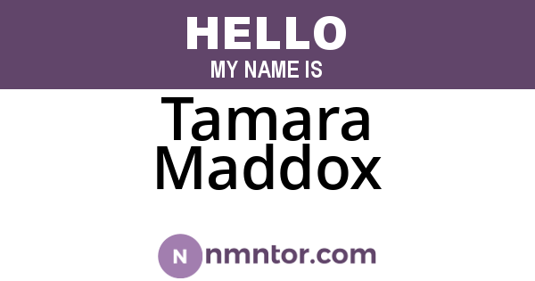 Tamara Maddox