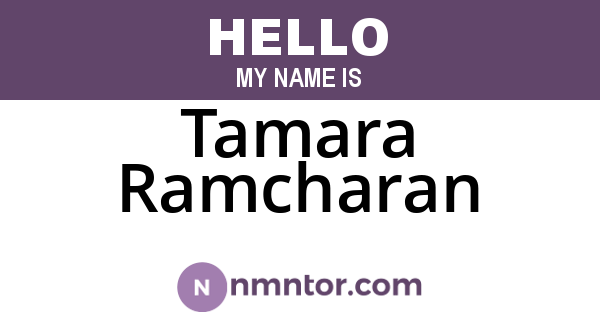 Tamara Ramcharan