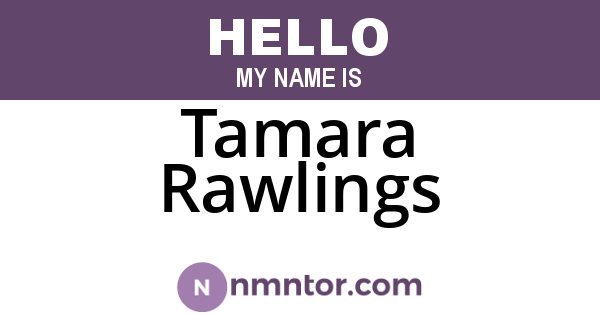 Tamara Rawlings