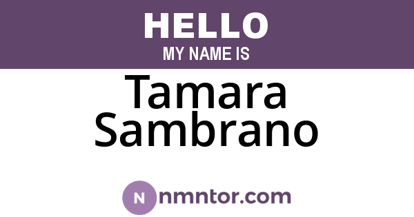 Tamara Sambrano