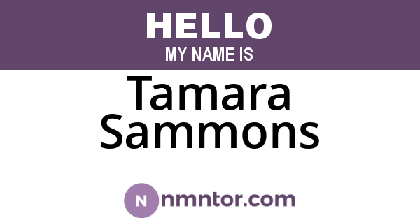 Tamara Sammons