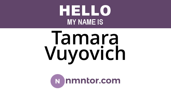 Tamara Vuyovich