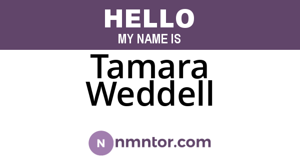 Tamara Weddell
