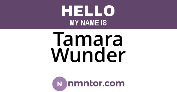 Tamara Wunder