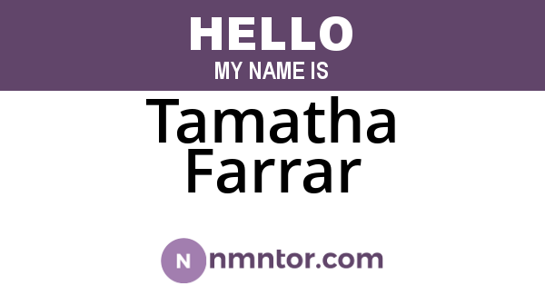 Tamatha Farrar