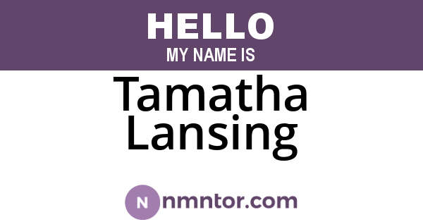 Tamatha Lansing