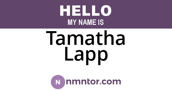 Tamatha Lapp