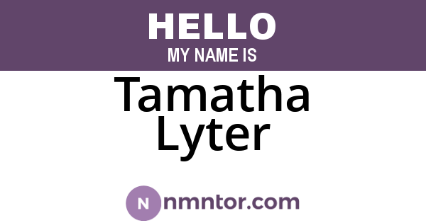 Tamatha Lyter
