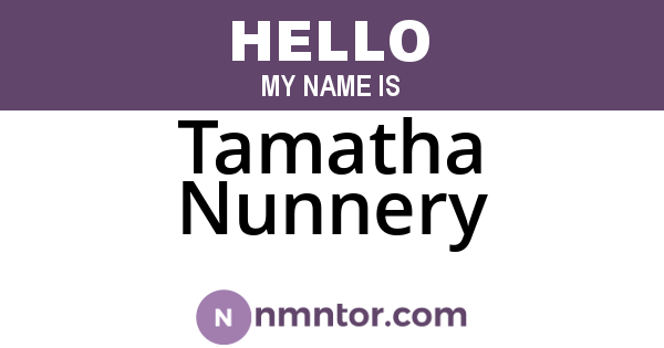 Tamatha Nunnery