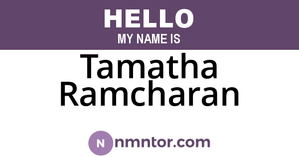 Tamatha Ramcharan