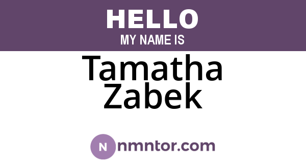 Tamatha Zabek
