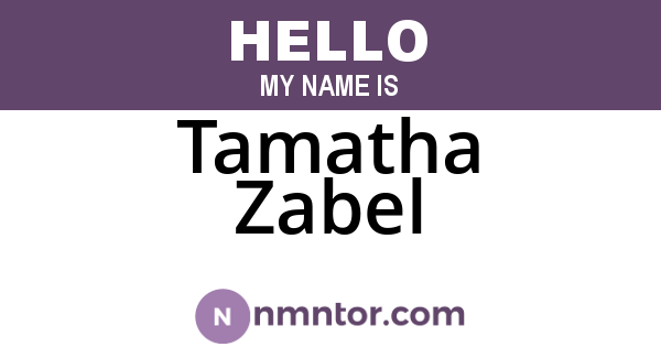 Tamatha Zabel