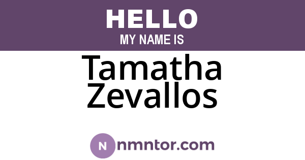 Tamatha Zevallos