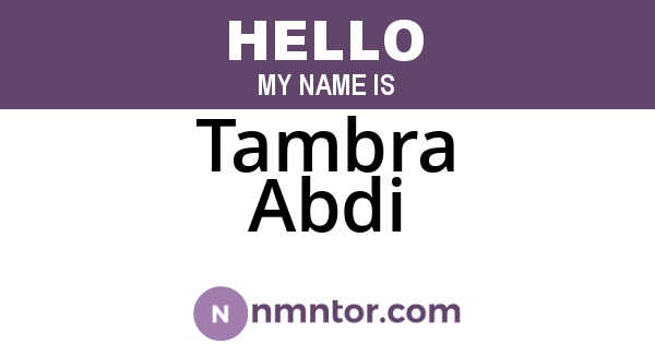 Tambra Abdi