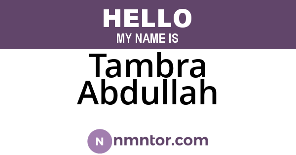 Tambra Abdullah