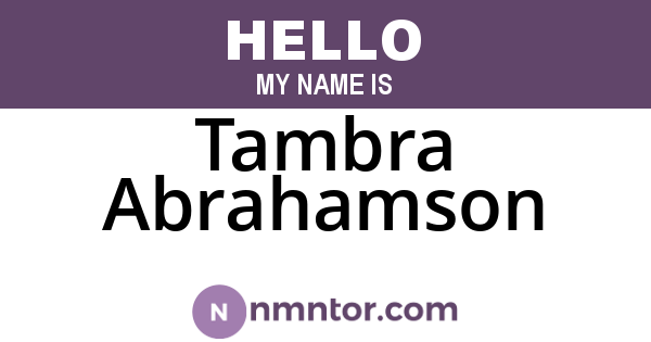 Tambra Abrahamson