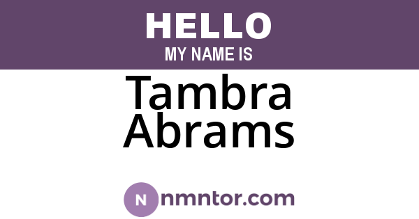 Tambra Abrams