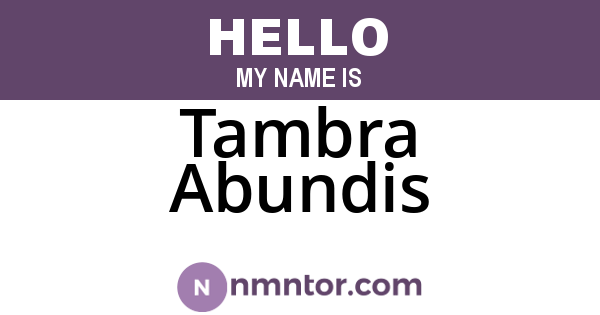 Tambra Abundis