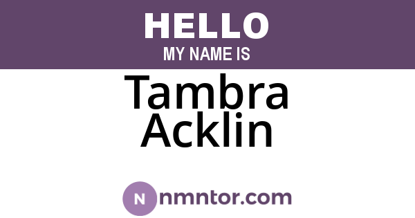 Tambra Acklin